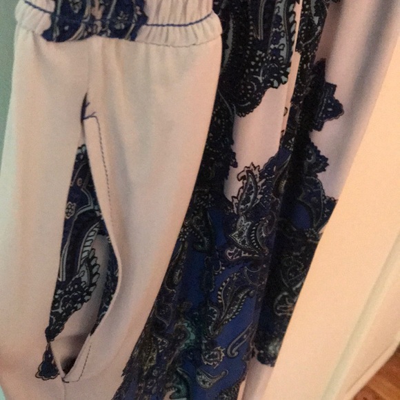 INC Blue + White Jumpsuit, Small - Picture 5 of 8